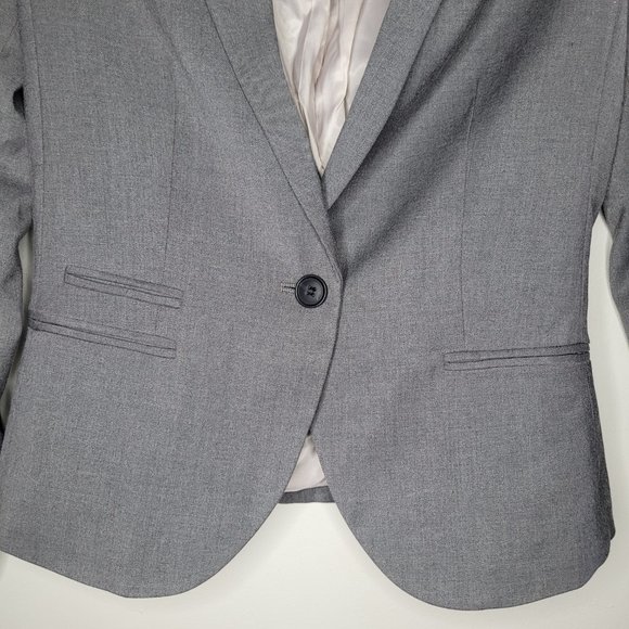 H&M Blazer Gray Size 6 Career Jacket Work - Picture 5 of 13